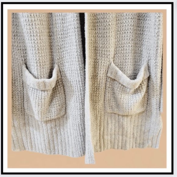 Barefoot Dreams CozyChic Lite Long Weekend Cardi Heathered Pewter - Picture 7 of 7